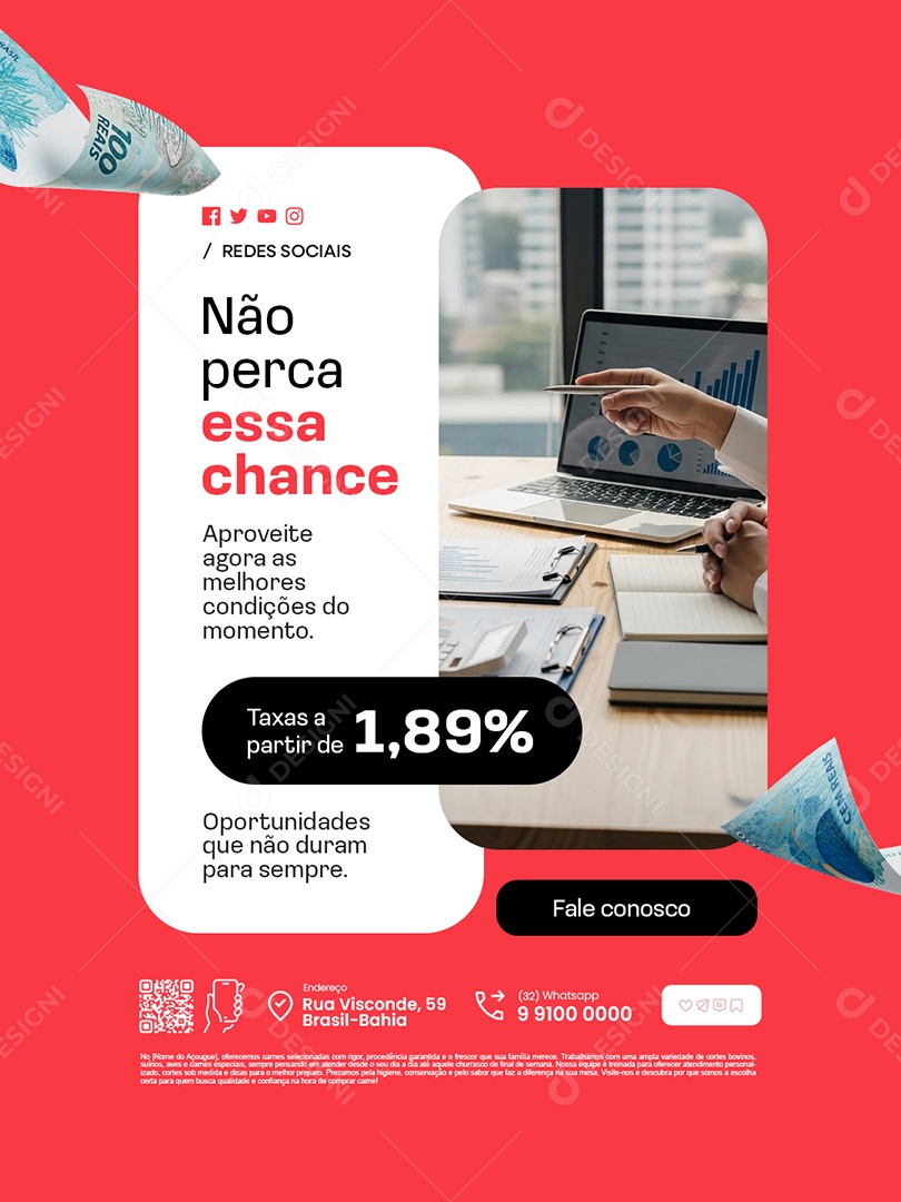 Financiadora Não Perca Essa Chance Social Media PSD Editável