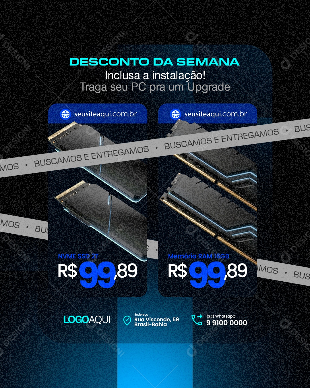 Manutenção Computador Desconto Da Semana Técnica Social Media PSD Editável