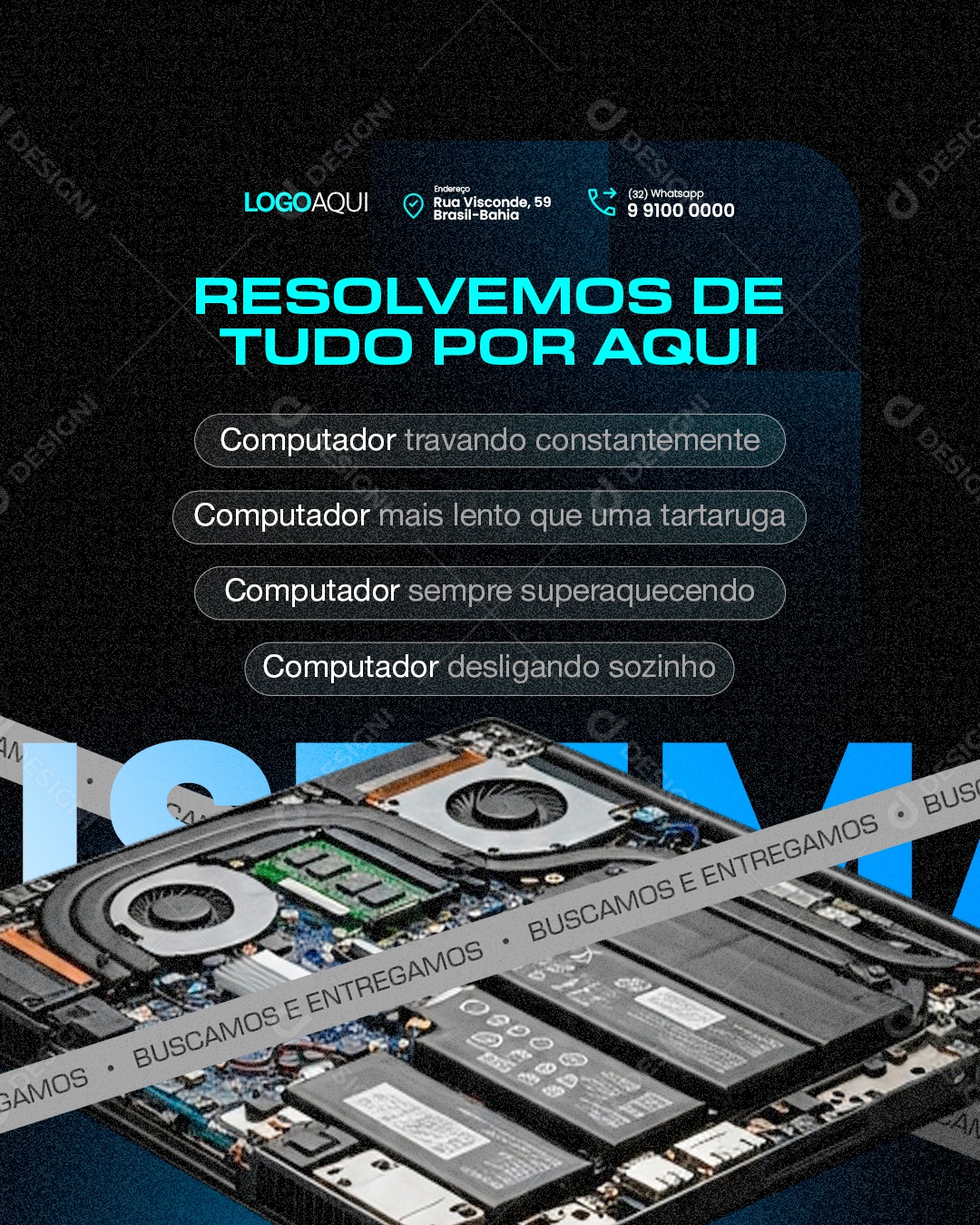 Manutenção Computador Traga Seu Computador para Uma Avaliação Técnica Social Media PSD Editável