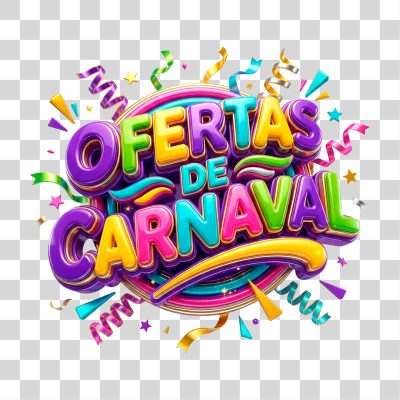 Selo 3D Ofertas de Carnaval Colorido PNG Transparente