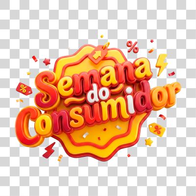 Selo 3D Semana do Consumidor PNG Transparente