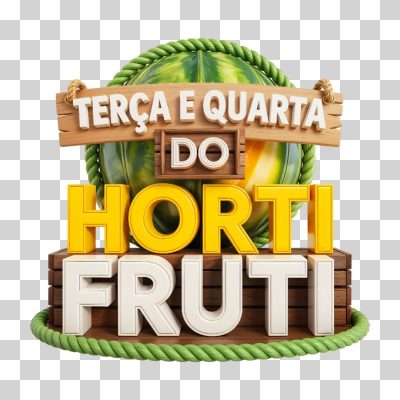 Selo 3D Terça e Quarta do Hortifrúti 3D PNG Transparente