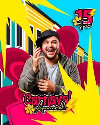 Carnaval Amaral 15 Fev Celebração Folia Urbana PSD Editável