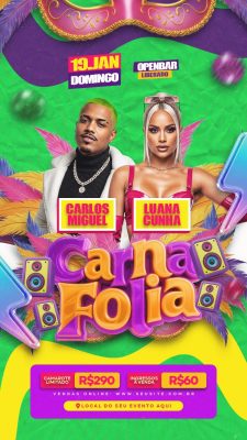 Carna folia 19 Jan Open bar Liberado Agenda de Shows  PSD Editável