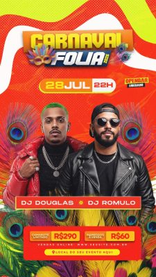 Agenda de Shows Carnaval Folia 2026 Open Bar PSD Editável