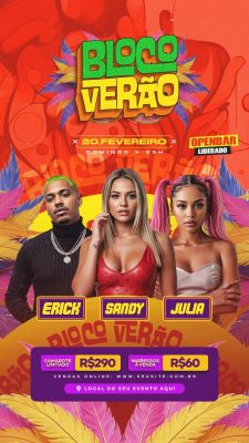 Bloco Verão 20 de Fevereiro Open Bar Liberado PSD Editável