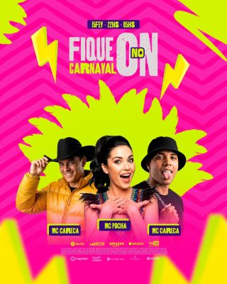 Carnaval Fique ON 15FEV 22HS MC Careca MC Pocha Post Digital PSD Editável