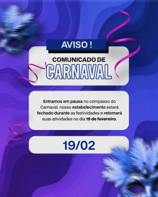 Carnaval Comunicado de Retorno PSD Editável