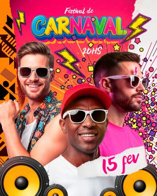 Carnaval Festival de Carnaval 20hs 15 Fev PSD Editável