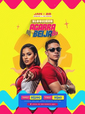 Próximos Shows Bloquinho Agarra Beija  PSD Editável