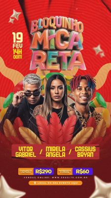 Próximos Shows Bloquinho Micareta  PSD Editável