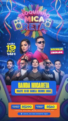 Bloquinho Micareta 19 Fevereiro  Open Bar Liberado PSD Editável