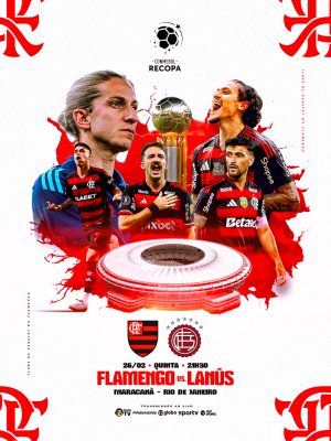 Futebol Conmebol Recopa Flamengo vs Lanús Maracanã PSD Editável