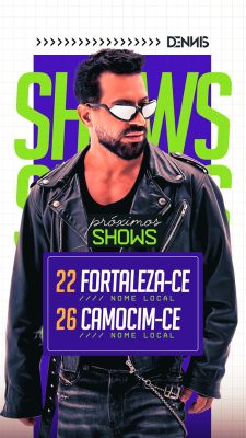 Flyer Próximos Shows Dennis Story Social Media PSD Editável