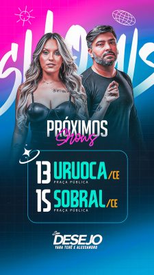 Flyer Próximos Shows Story Desejo Social Media PSD Editável