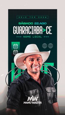 Story Flyer Agenda Semanal Guaraciaba Mano Walter Social Media PSD Editável