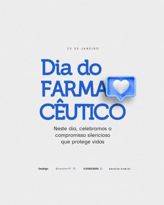 Dia do Farmacêutico 20 de Janeiro PSD Editável