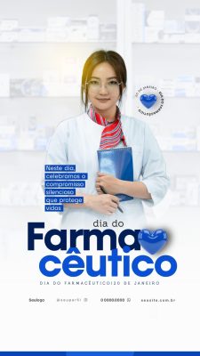 Dia do Farmacêutico 20 de Janeiro Profissional PSD Editável