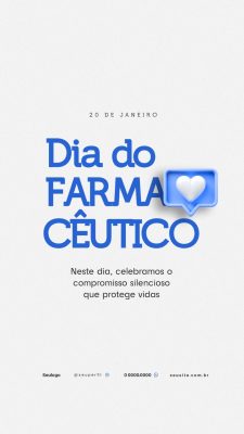 Dia do Farmacêutico 20 de Janeiro Sociais PSD Editável