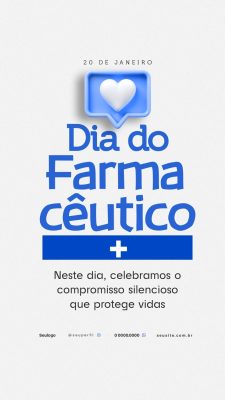 Dia do Farmacêutico 20 de Janeiro PSD Editável
