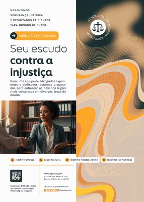 Flyer Advocacia Seu Escudo Contra a Injustiça Social Media PSD Editável