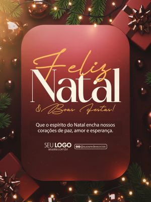 Feliz Natal Boas Festas Natal Social Media PSD Editável