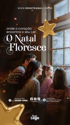 Feliz Natal o Natal Floresce Story Social Media PSD Editável