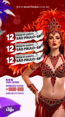 Evento São Paulo Vendas Liberadas com Passista e Fantasia PSD Editável