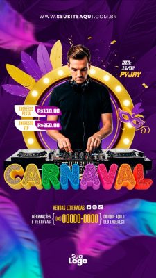 Carnaval Pyjay Vendas Liberadas Ingresso Pista VIP PSD Editável