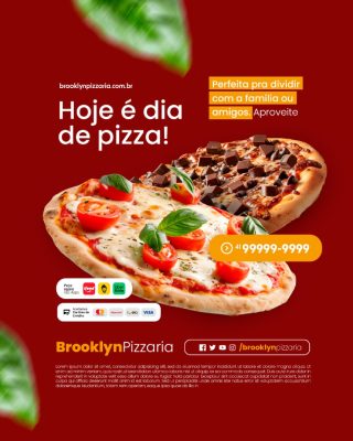 Motion Pizzaria Hoje e Dia de Pizza Social Media After Effects Editável