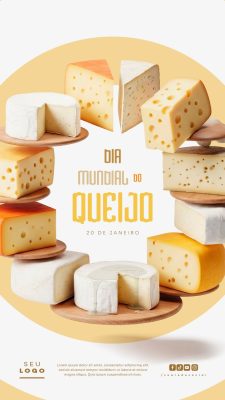 Dia Mundial do Queijo 20 de Janeiro Template PSD Editável