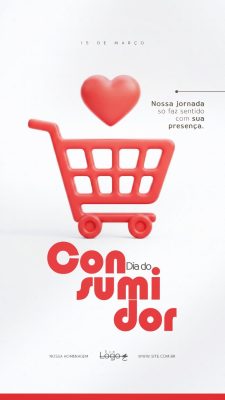 Dia do Consumidor 15 de Março Cartão de Felicitações PSD Editável