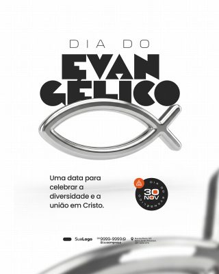 Dia do Evangélico 30 NOV Unindo Diferenças em Cristo PSD Editável