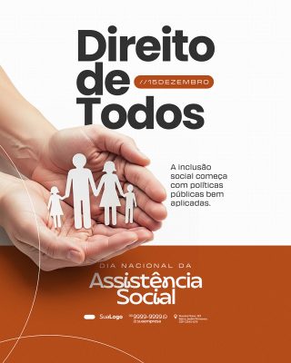 Assistência Social Dia Nacional Direito de Todos 15 de Dezembro PSD Editável