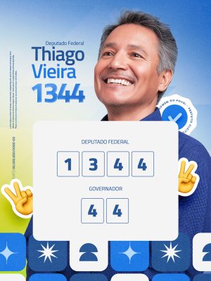 Eleição Política Deputado Federal Thiago Vieira Social Media PSD Editável