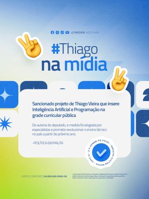 Eleição Thiago na Mídia Social Media PSD Editável