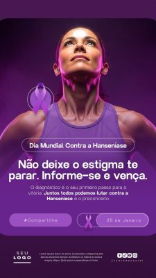 Dia Mundial Contra Hanseníase Não Deixe o Estigma #Compartilhe PSD Editável