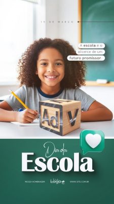 Dia da Escola 15 de Março Futuro Promissor PSD Editável