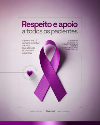 Fevereiro Roxo Respeito e Apoio a Todos Pacientes Campanha PSD Editável