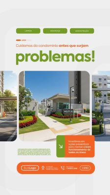 Condomínio Evite Problemas! Limpeza, Segurança, Administração PSD Editável