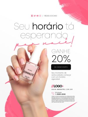 Promoção Esmaltes Seu Horário tá Esperando Por Você Ganhe 20% PSD Editável