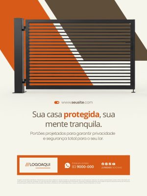 Portões Sua Casa Protegida Sua Mente Tranquila PSD Editável