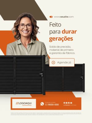 Portão Feito Para Durar Gerações Agende Já PSD Editável