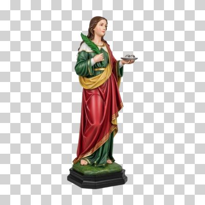 Escultura Santa Lúcia Imagem de Resina para Decoração PNG Transparente