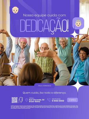 Cuidado Nossa equipe cuida com Dedicação! PSD Editável