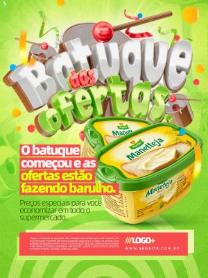 Batuque das Ofertas Manetteja Marketing de Carnaval PSD Editável