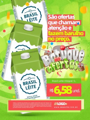 Batuque das Ofertas Brasil Leite R$ 6,58 und. PSD Editável