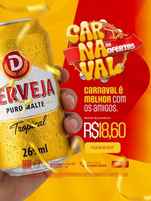 Carnaval de Ofertas Cerveja Tropical R$18,60 PSD Editável