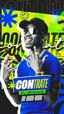 Flyer Próximos Shows Contrate PSD Editável