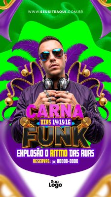 Carnaval CarnaFunk Dias 14 15 16 Explosão o Ritmo das Ruas PSD Editável